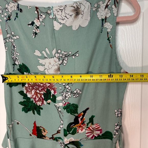 Green Fit and Flare Midi Dress for Wedding Guests - Picture 6 of 7